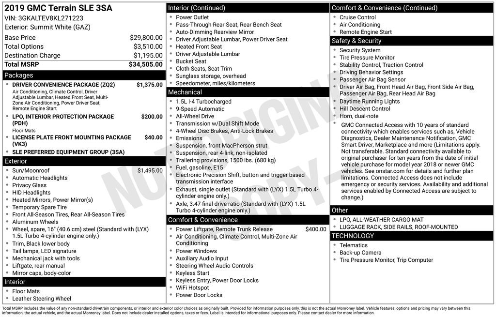 Used 2019 GMC Terrain SLE w/ Driver Convenience Package image 4