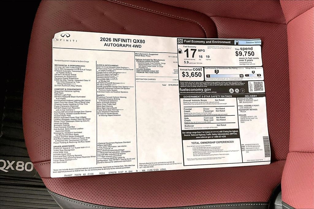 New 2026 INFINITI QX80 Autograph w/ Premium Cargo Package image 27
