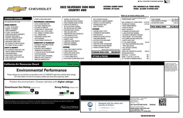 Used 2022 Chevrolet Silverado 3500 High Country w/ Technology Package image 53