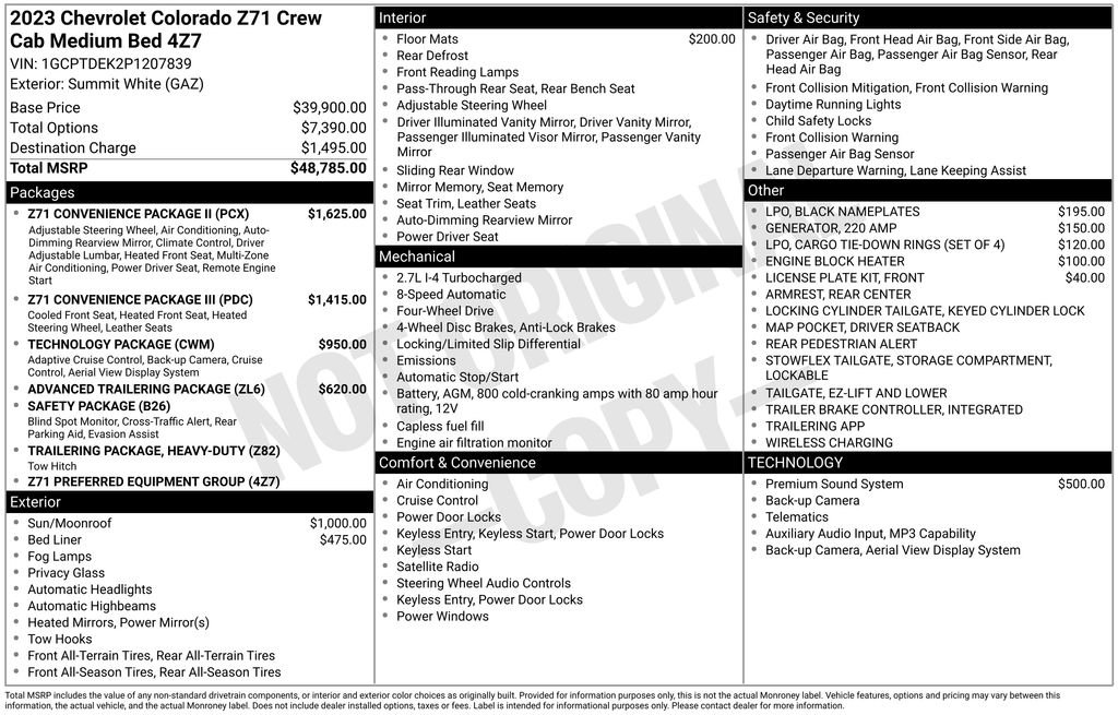 Used 2023 Chevrolet Colorado Z71 w/ Z71 Convenience Package 2 AWD/4WD image 40