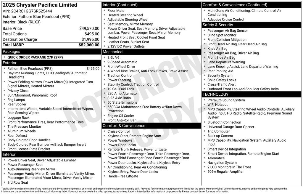 Used 2025 Chrysler Pacifica Limited FWD image 27