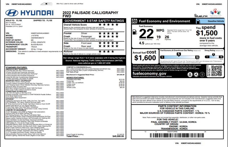 Used 2022 Hyundai Palisade Calligraphy FWD image 3