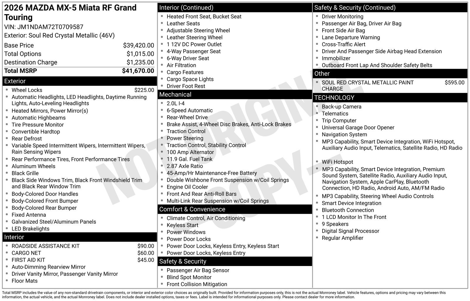 New 2026 MAZDA MX-5 Miata RF Grand Touring RWD image 22