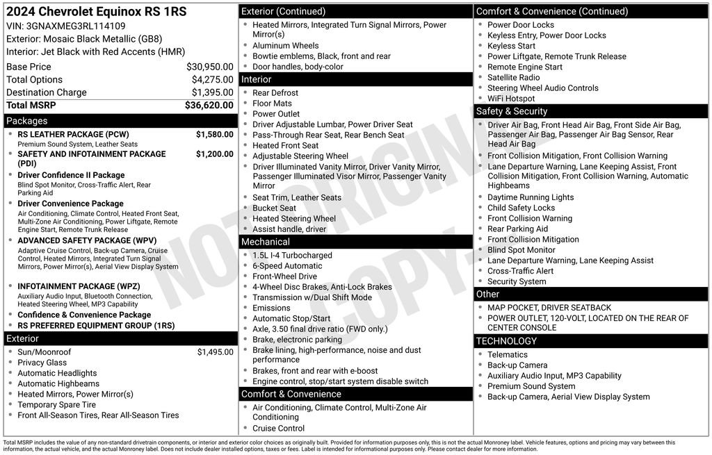Certified 2024 Chevrolet Equinox RS w/ RS Leather Package image 13
