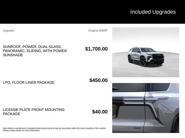 New 2027 Chevrolet Traverse RS w/ LPO, Floor Liner Package AWD/4WD image 5