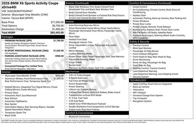 Certified 2026 BMW X6 xDrive40i w/ Premium Package AWD/4WD image 11