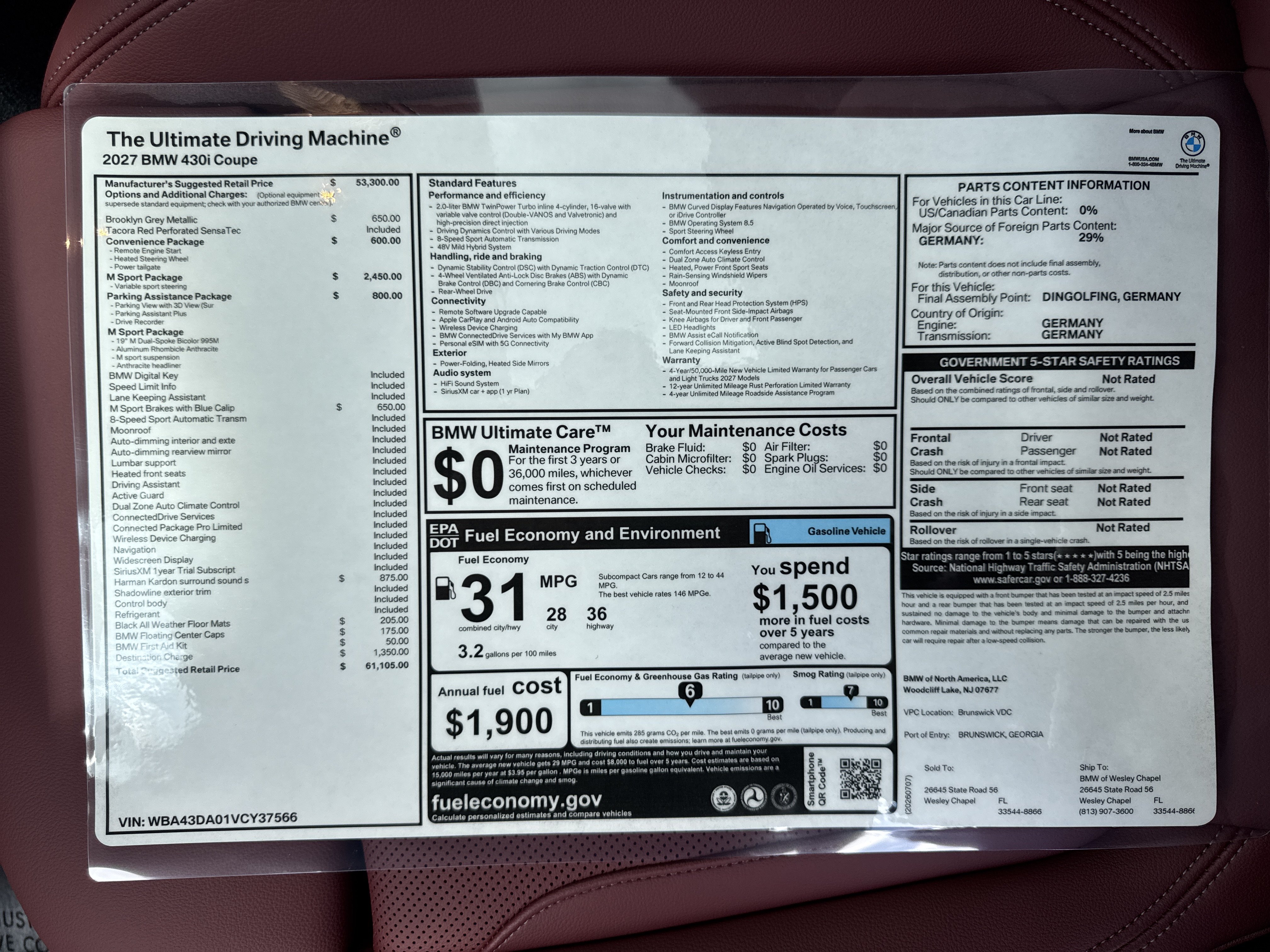 New 2027 BMW 430i Coupe w/ M Sport Package RWD image 25