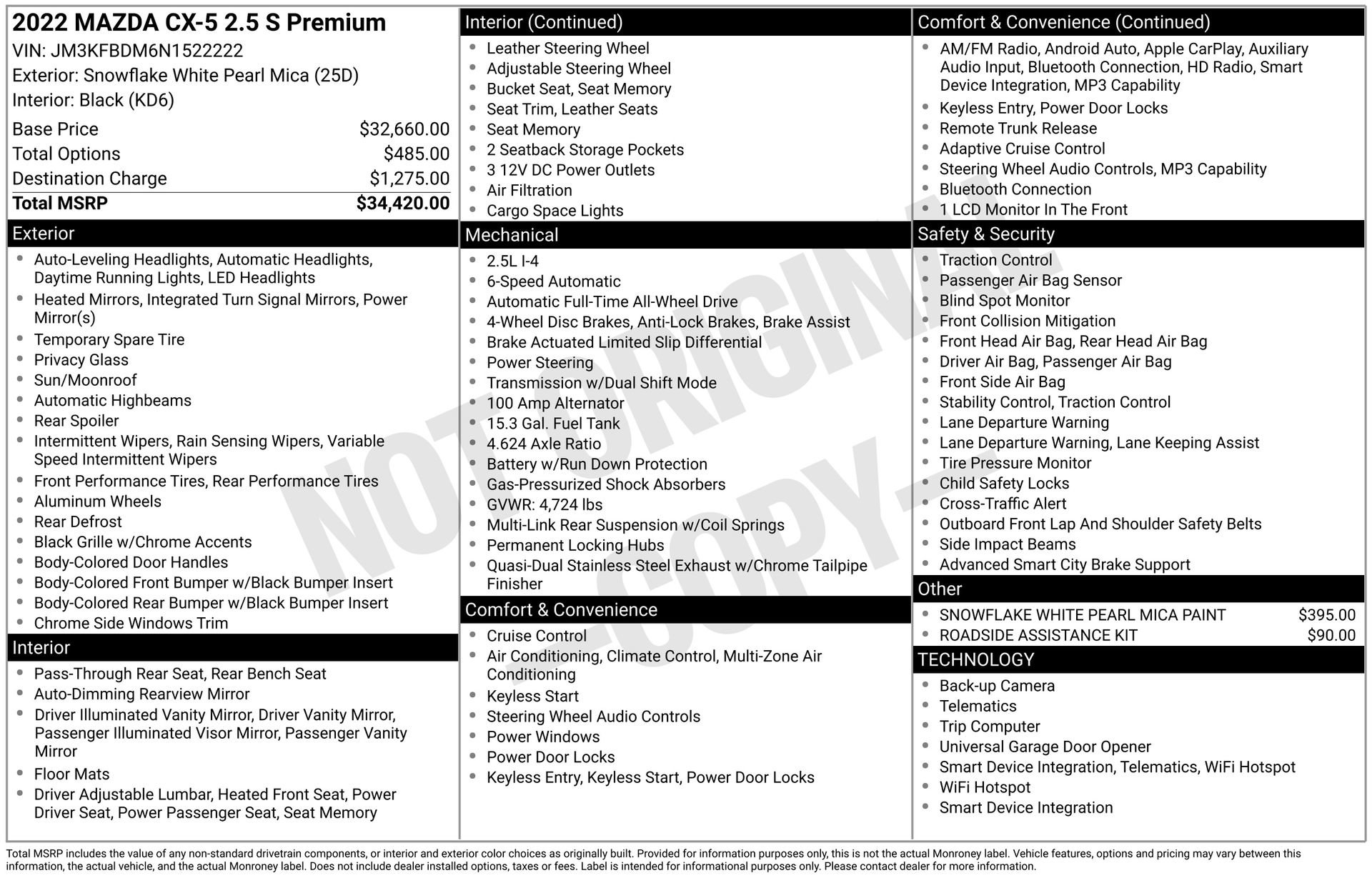 Certified 2022 MAZDA CX-5 AWD 2.5 S w/ Premium Package image 28