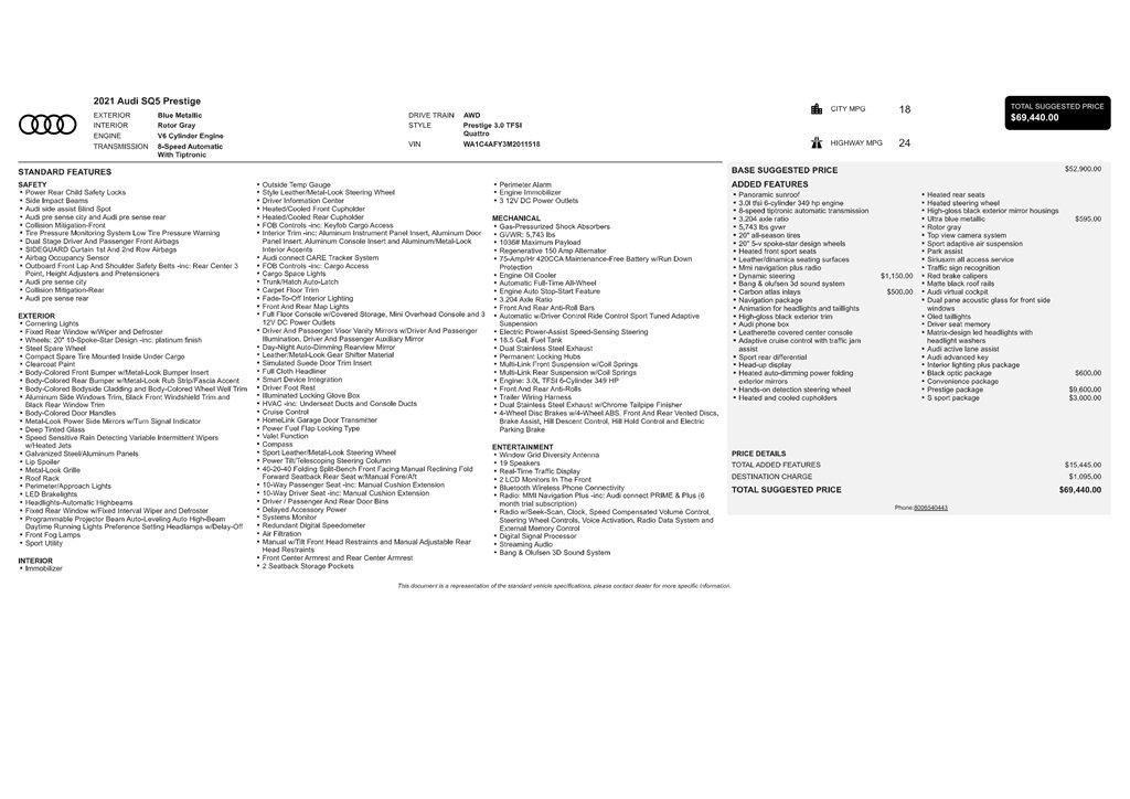 Used 2021 Audi SQ5 Prestige w/ Prestige Package image 9
