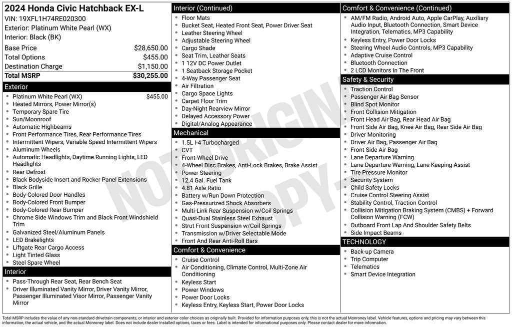 Used 2024 Honda Civic EX-L image 6