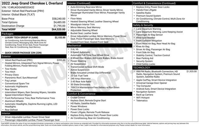 Used 2022 Jeep Grand Cherokee L Overland w/ Luxury Tech Group IV image 23