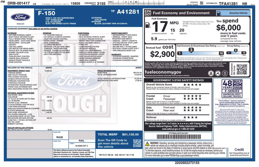New 2026 Ford F150 Tremor w/ Equipment Group 402A High image 4