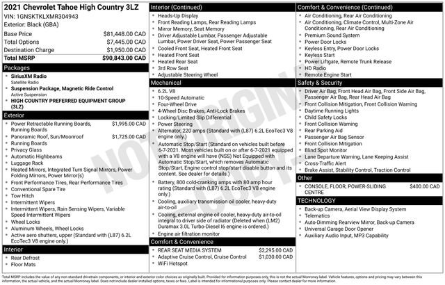Used 2021 Chevrolet Tahoe High Country AWD/4WD image 6