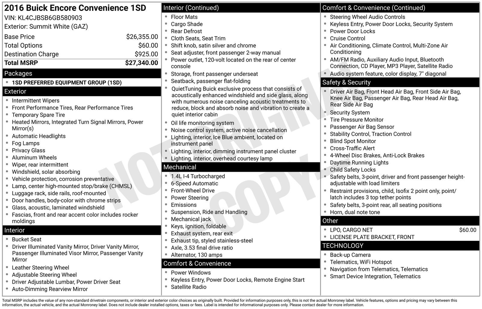 Used 2016 Buick Encore Convenience image 4