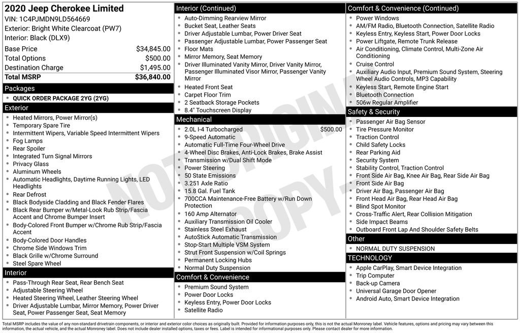 Used 2020 Jeep Cherokee Limited image 4