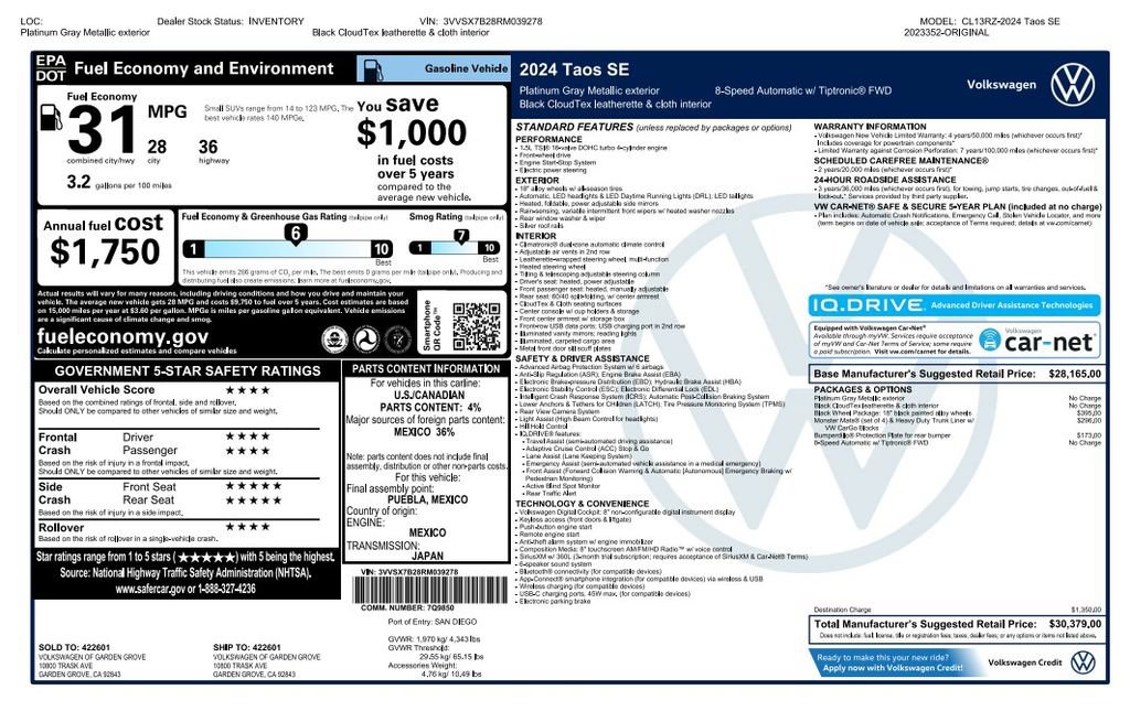 Used 2024 Volkswagen Taos SE FWD video 2