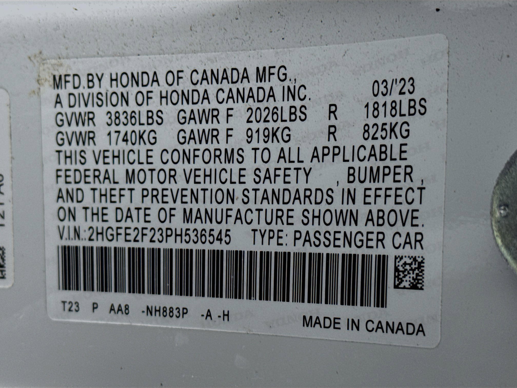 Certified 2023 Honda Civic LX image 29