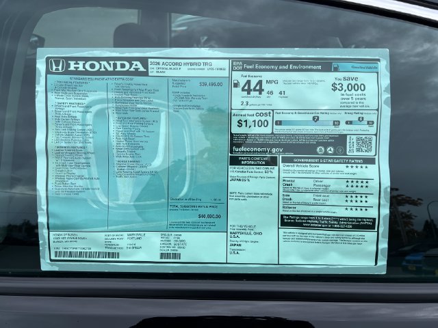 New 2026 Honda Accord Touring image 30