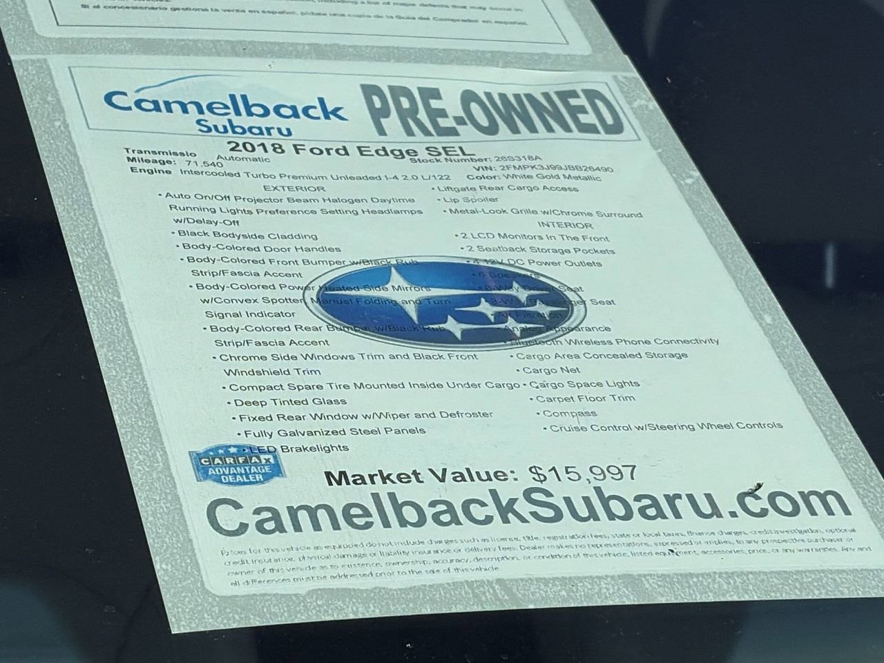 Used 2018 Ford Edge SEL w/ Equipment Group 201A image 6