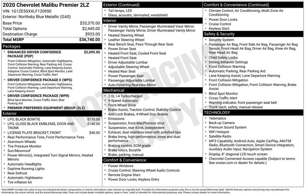 Used 2020 Chevrolet Malibu Premier FWD image 6