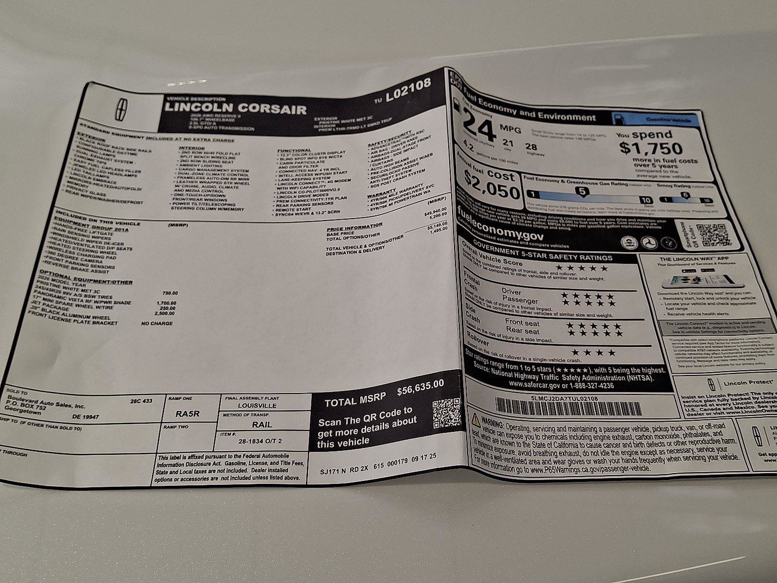 New 2026 Lincoln Corsair Reserve w/ Jet Appearance Package image 17