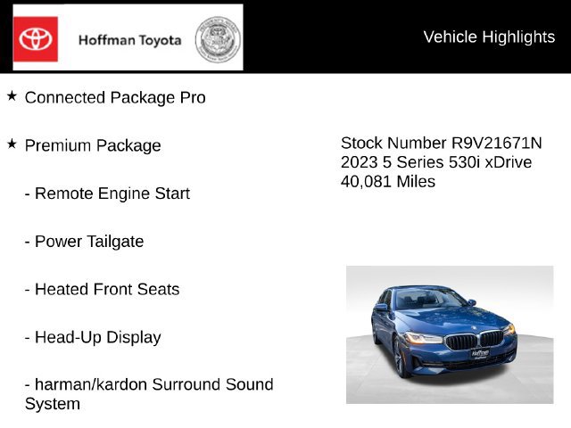 Used 2023 BMW 530i xDrive w/ Premium Package AWD/4WD image 5