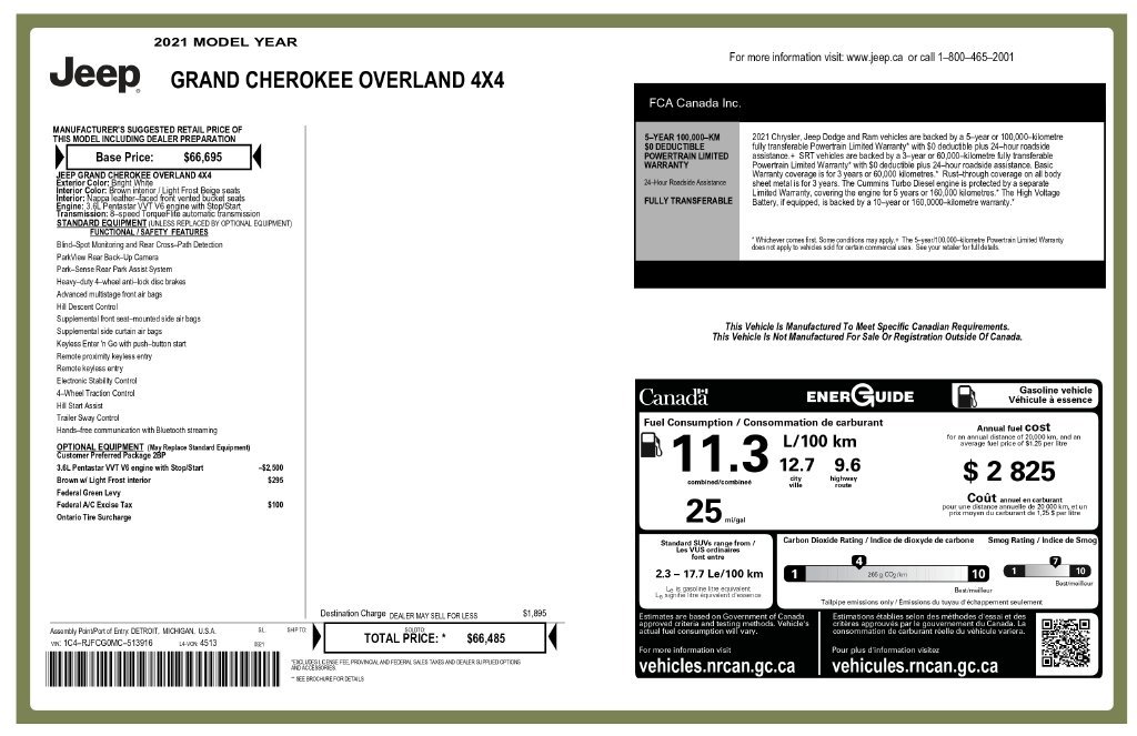 Used 2021 Jeep Grand Cherokee Overland AWD/4WD image 3