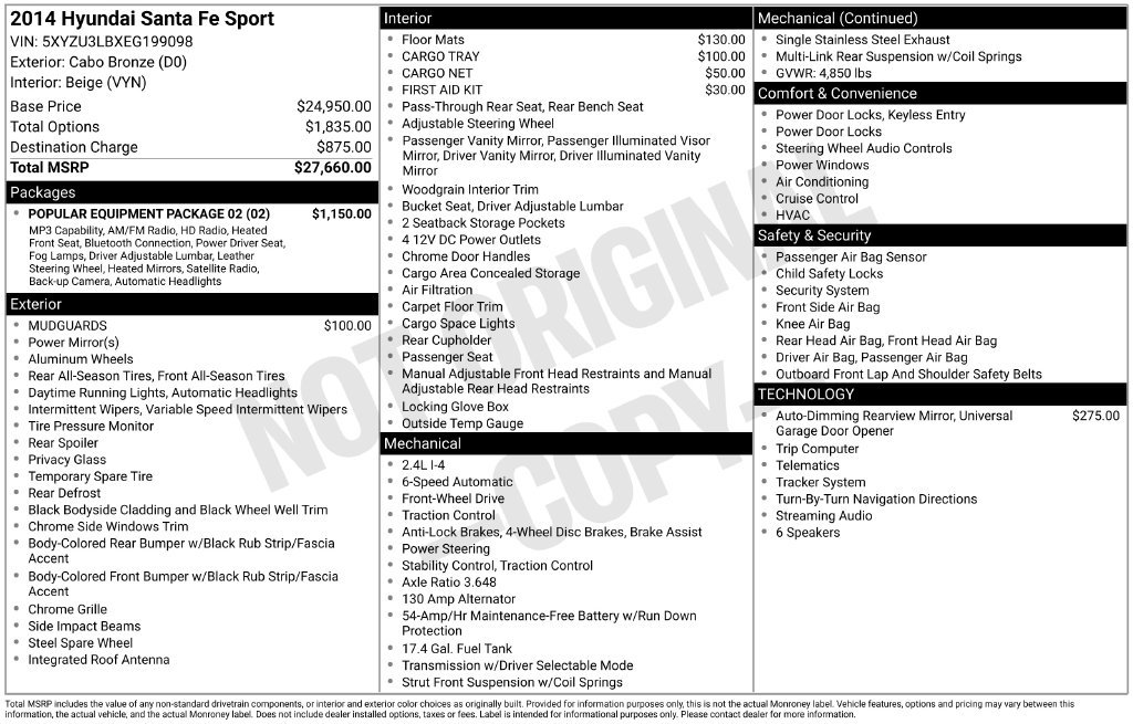 Used 2014 Hyundai Santa Fe Sport w/ Popular Equipment Package 02 FWD image 14