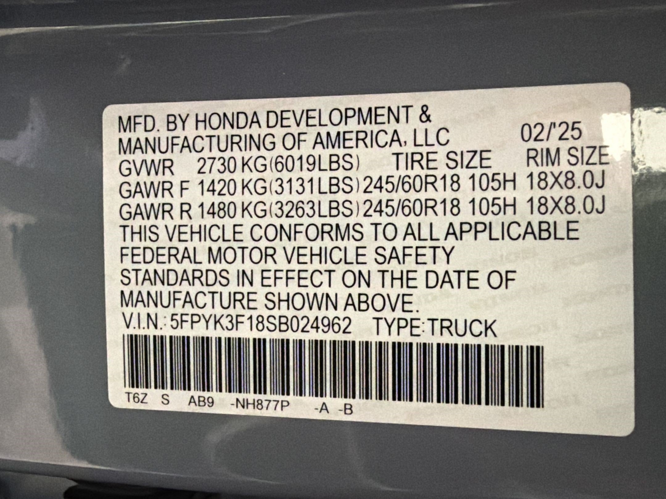 Used 2025 Honda Ridgeline Sport image 16