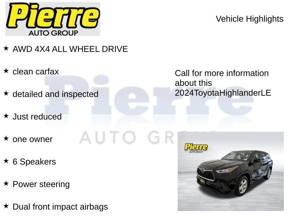 Used 2024 Toyota Highlander LE AWD/4WD image 7