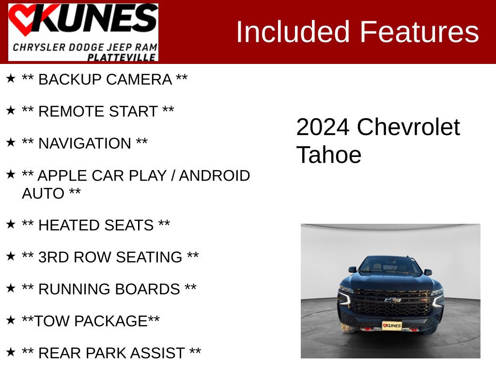 Used 2024 Chevrolet Tahoe Z71 w/ Luxury Package AWD/4WD image 2