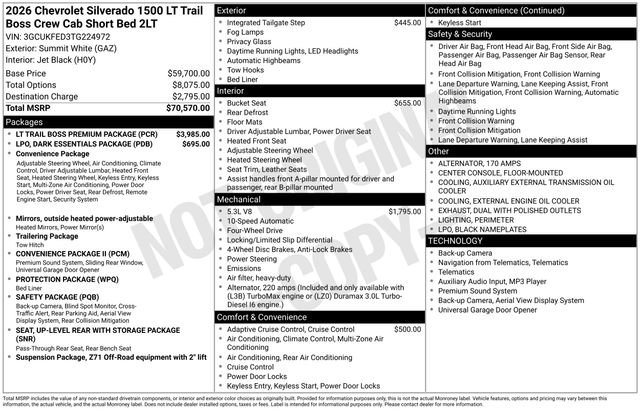 New 2026 Chevrolet Silverado 1500 LT Trail Boss w/ LT Trail Boss Premium Package AWD/4WD image 5