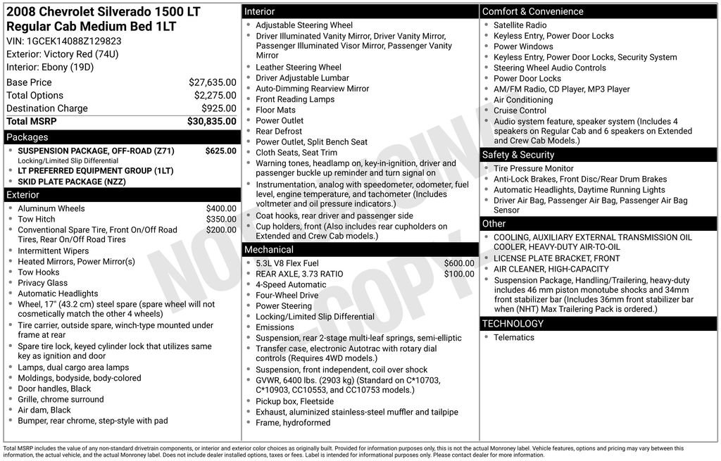 Used 2008 Chevrolet Silverado 1500 LT w/ Suspension Package, Off-Road image 5