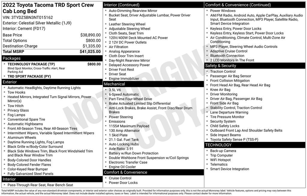 Used 2022 Toyota Tacoma TRD Sport w/ Technology Package image 37