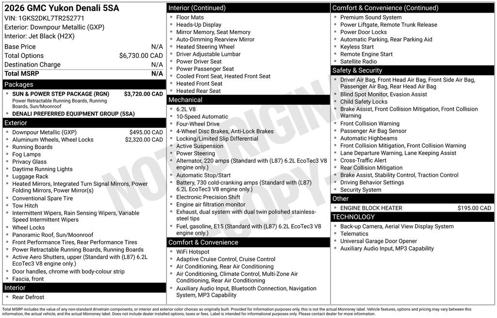 Used 2026 GMC Yukon Denali w/ Sun & Power Step Package AWD/4WD image 33