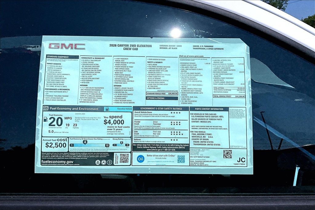 New 2026 GMC Canyon Elevation w/ Convenience Package RWD image 16