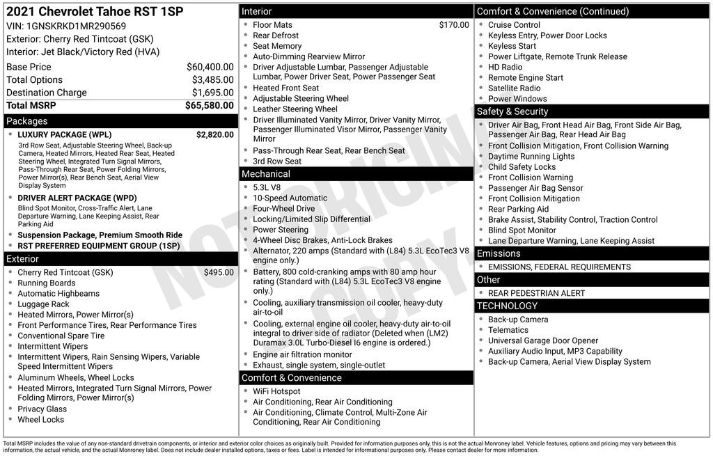 Used 2021 Chevrolet Tahoe RST w/ Luxury Package image 36