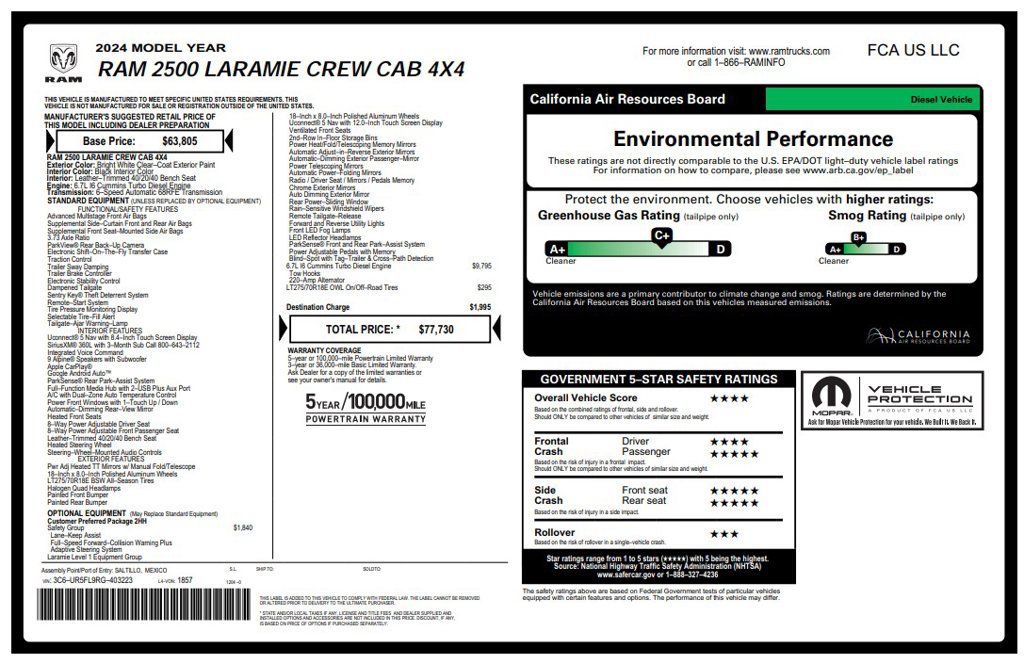 Certified 2024 RAM 2500 Laramie w/ Safety Group AWD/4WD image 3