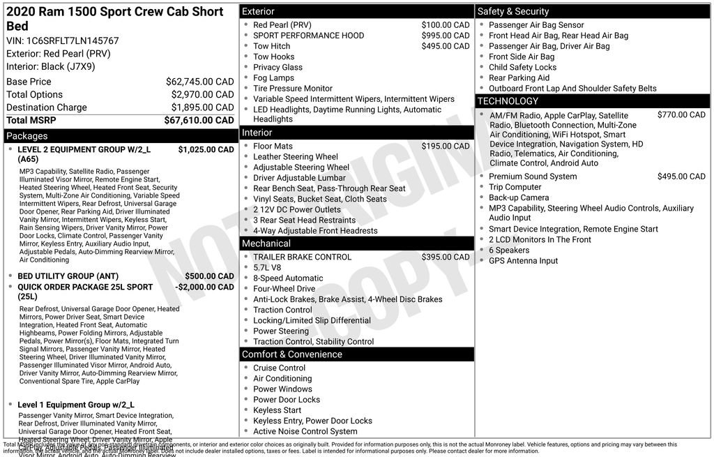 Used 2020 RAM 1500 Sport w/ Level 2 Equipment Goup w/2_L AWD/4WD image 6