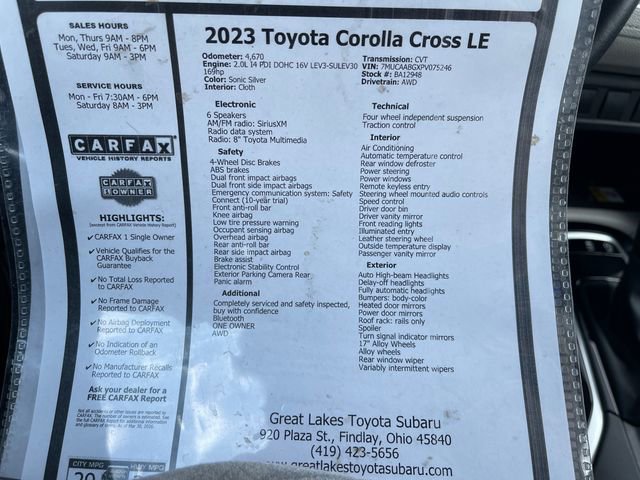 Certified 2023 Toyota Corolla Cross LE AWD/4WD image 27