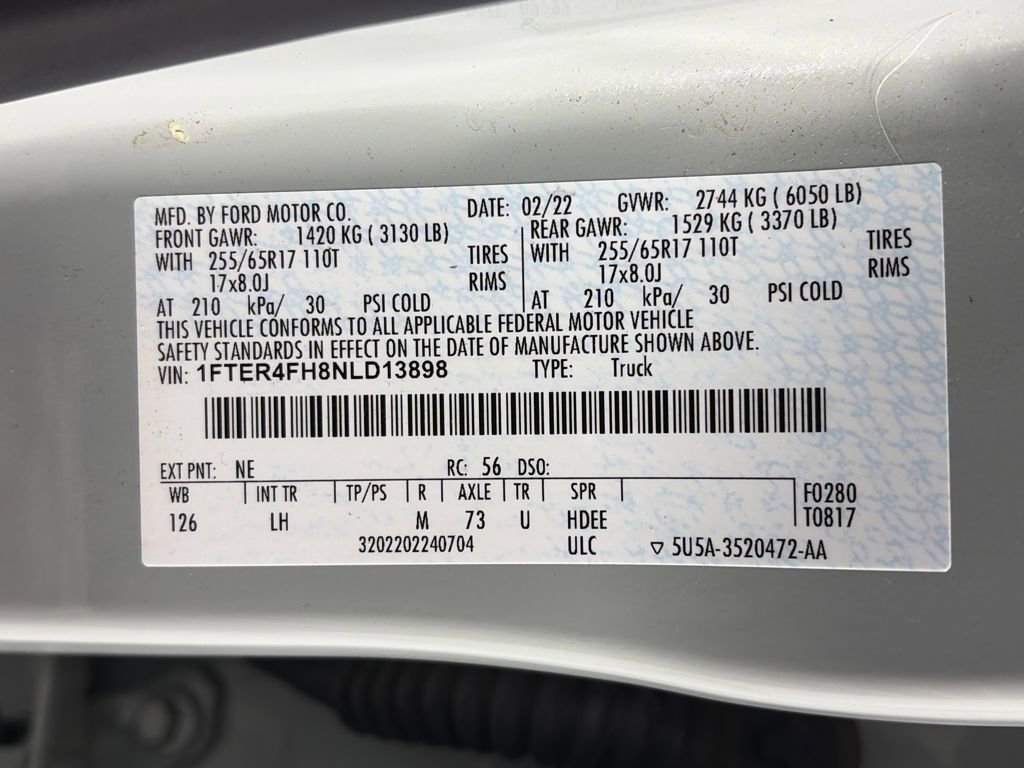 Certified 2022 Ford Ranger XLT w/ Equipment Group 301A Mid image 9