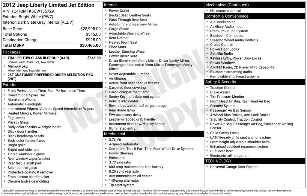 Used 2012 Jeep Liberty Limited Jet w/ Trailer Tow Class III Group AWD/4WD image 38