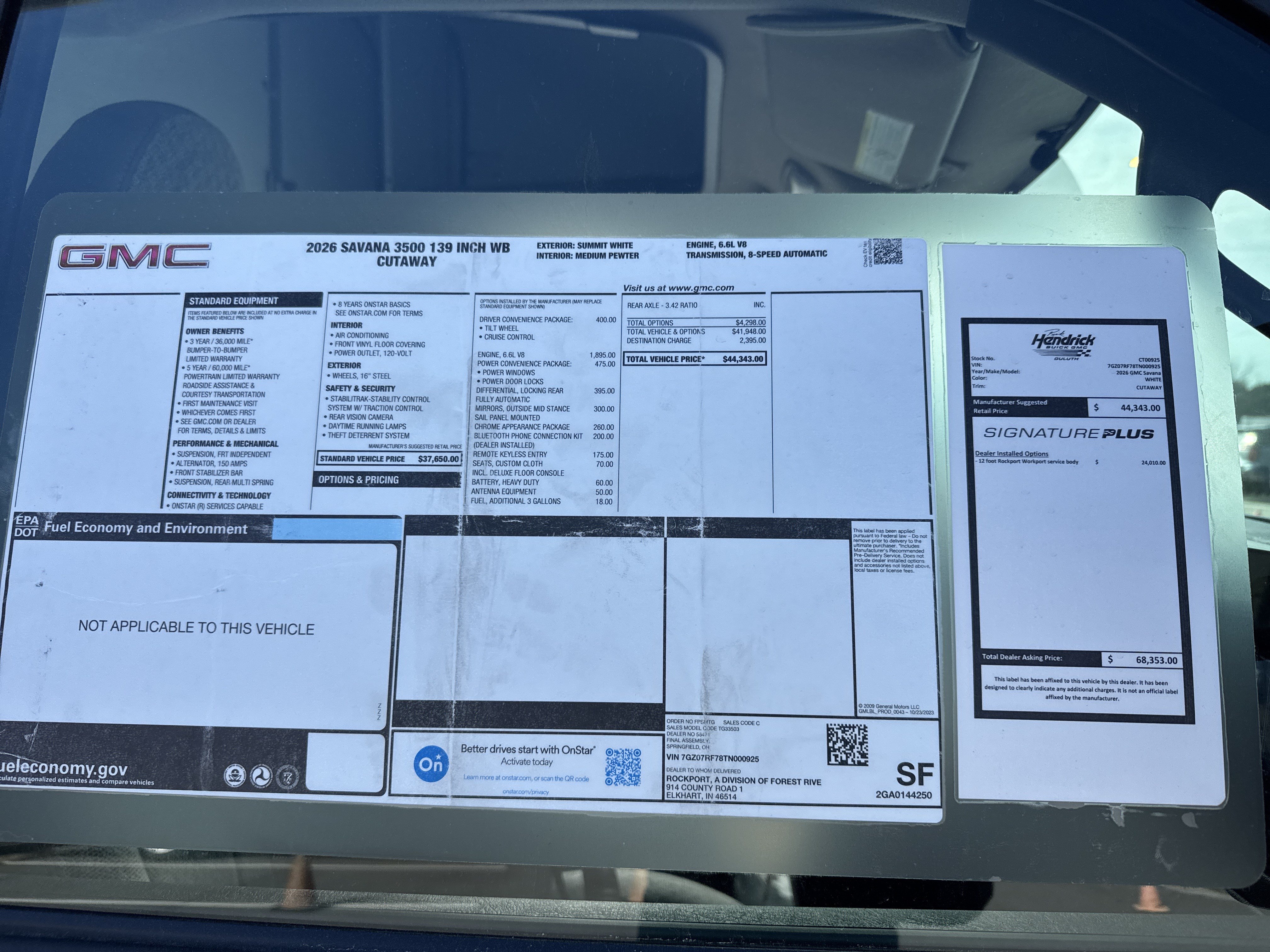 New 2026 GMC Savana 3500 w/ Power Convenience Package RWD image 38