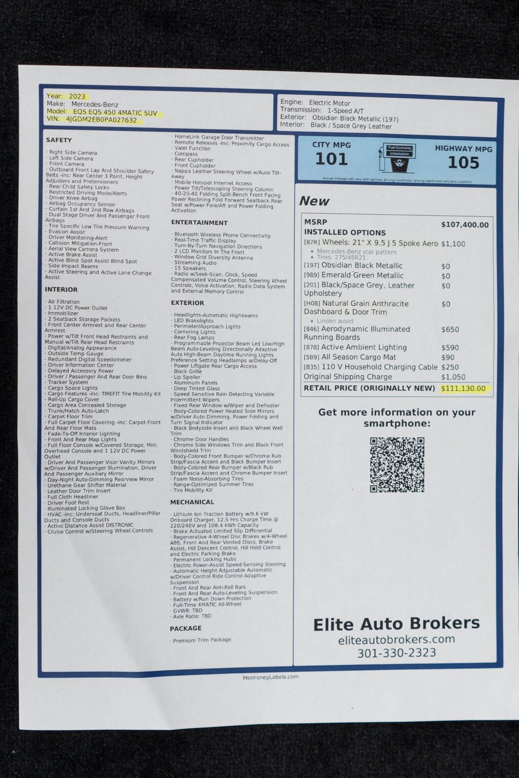 Used 2023 Mercedes-Benz EQS 450+ 4MATIC SUV image 52