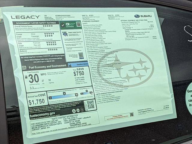 New 2025 Subaru Legacy Premium image 16