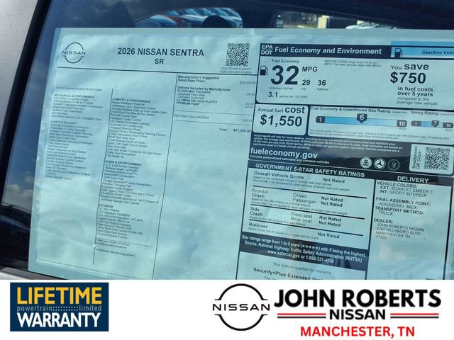 New 2026 Nissan Sentra SR w/ Floor Mat Package image 19