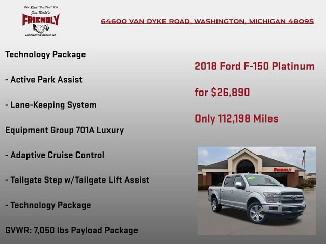 Used 2018 Ford F150 Platinum w/ Equipment Group 701A Luxury image 10