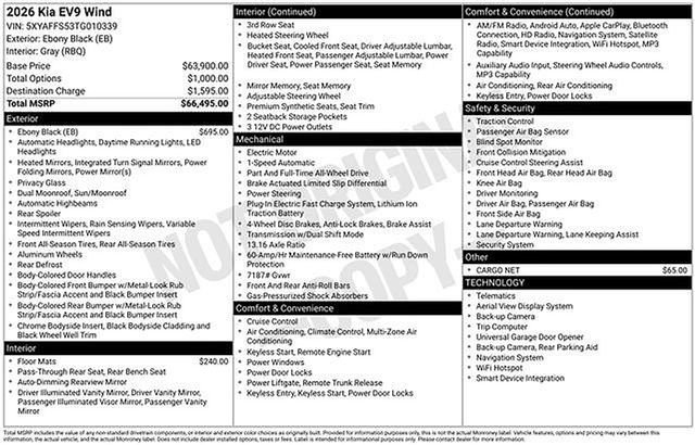 New 2026 Kia EV9 Wind image 21