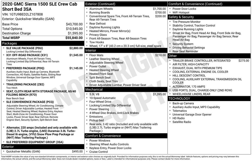 Used 2020 GMC Sierra 1500 SLE w/ SLE Value Package AWD/4WD image 5