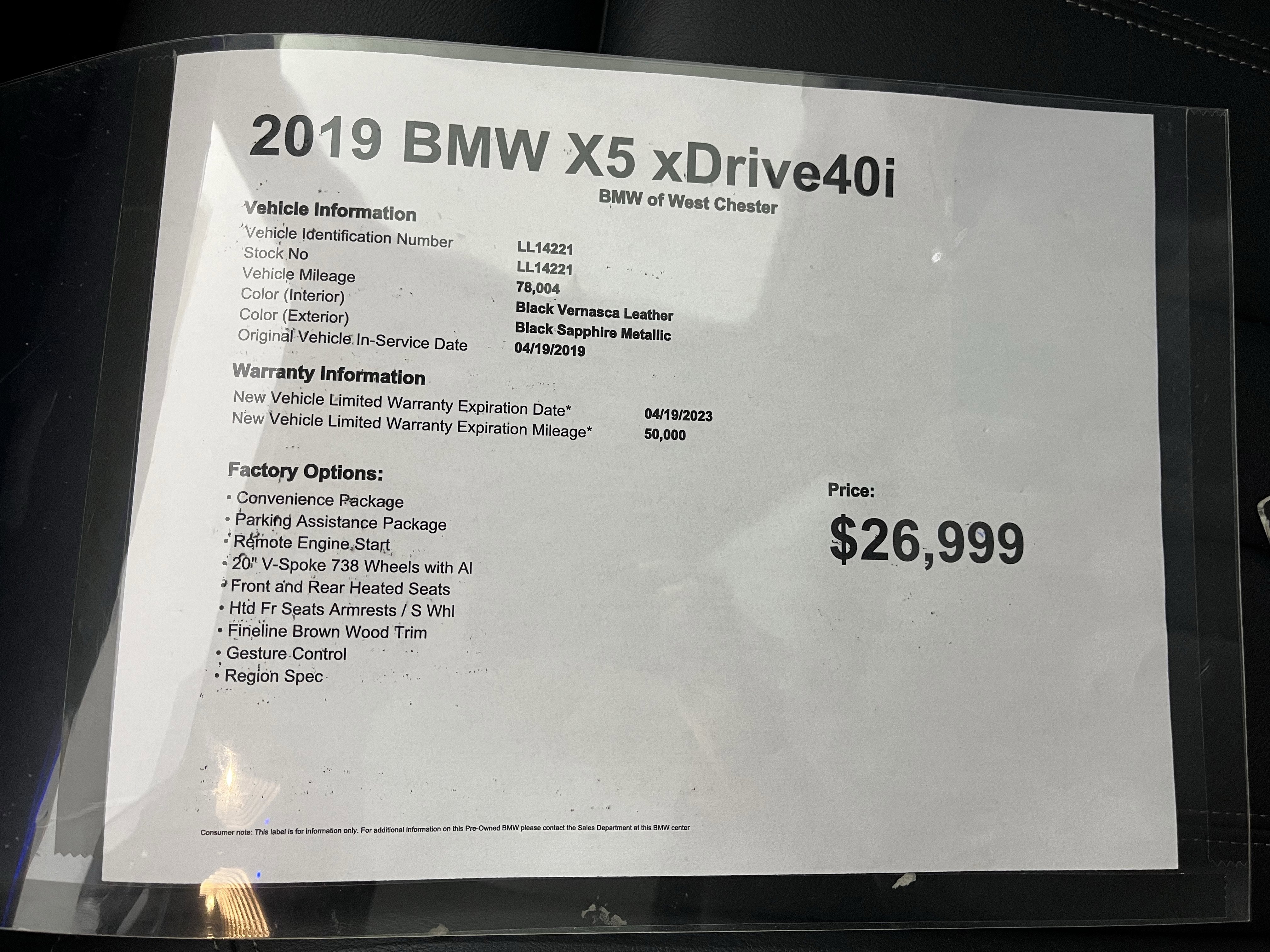 Used 2019 BMW X5 xDrive40i w/ Convenience Package image 18